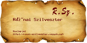 Rónai Szilveszter névjegykártya