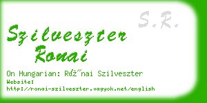 szilveszter ronai business card